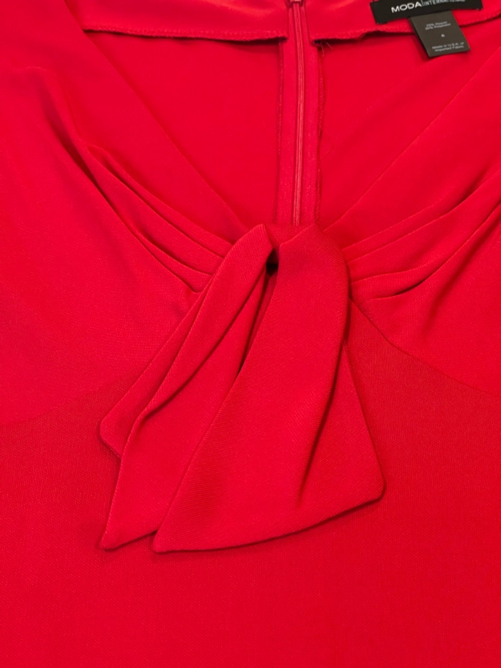 Moda International Red Tie-Neck Dress